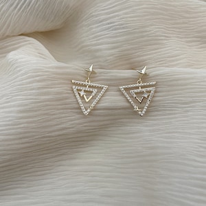 Korean Style Hollow Triangles Earring