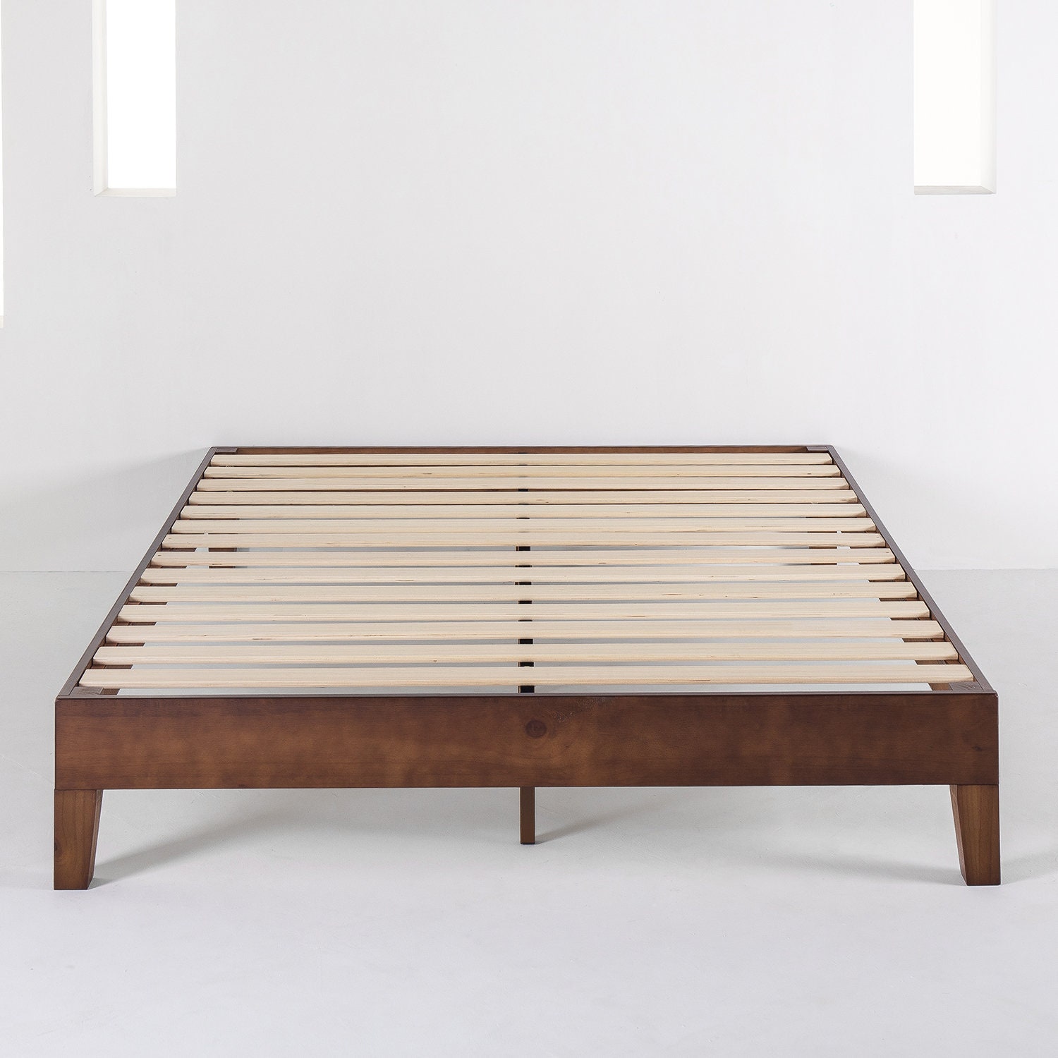 Rustic Solid Acacia Wood Platform Bed Frame Espresso Brown Etsy