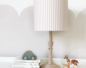 Pink and white stripe lampshade