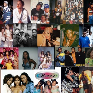 PRINTED* 90&#39;s Aesthetic Photo Wall Collage Kit - Black Musicians, Actors, Fashion Icons
