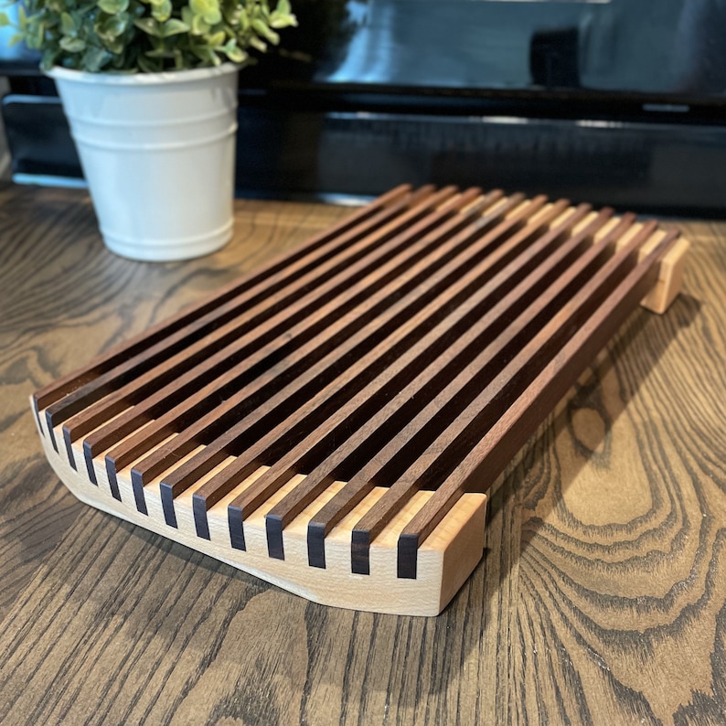 Maple and Walnut Cooling Rack Trivet in a Mid Century Modern Etsy