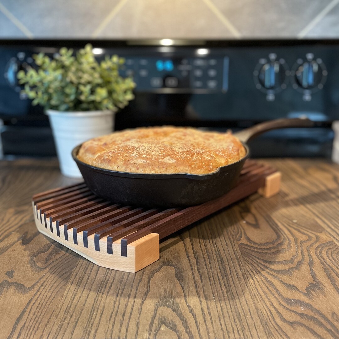Maple and Walnut Cooling Rack Trivet in a Mid Century Modern Etsy