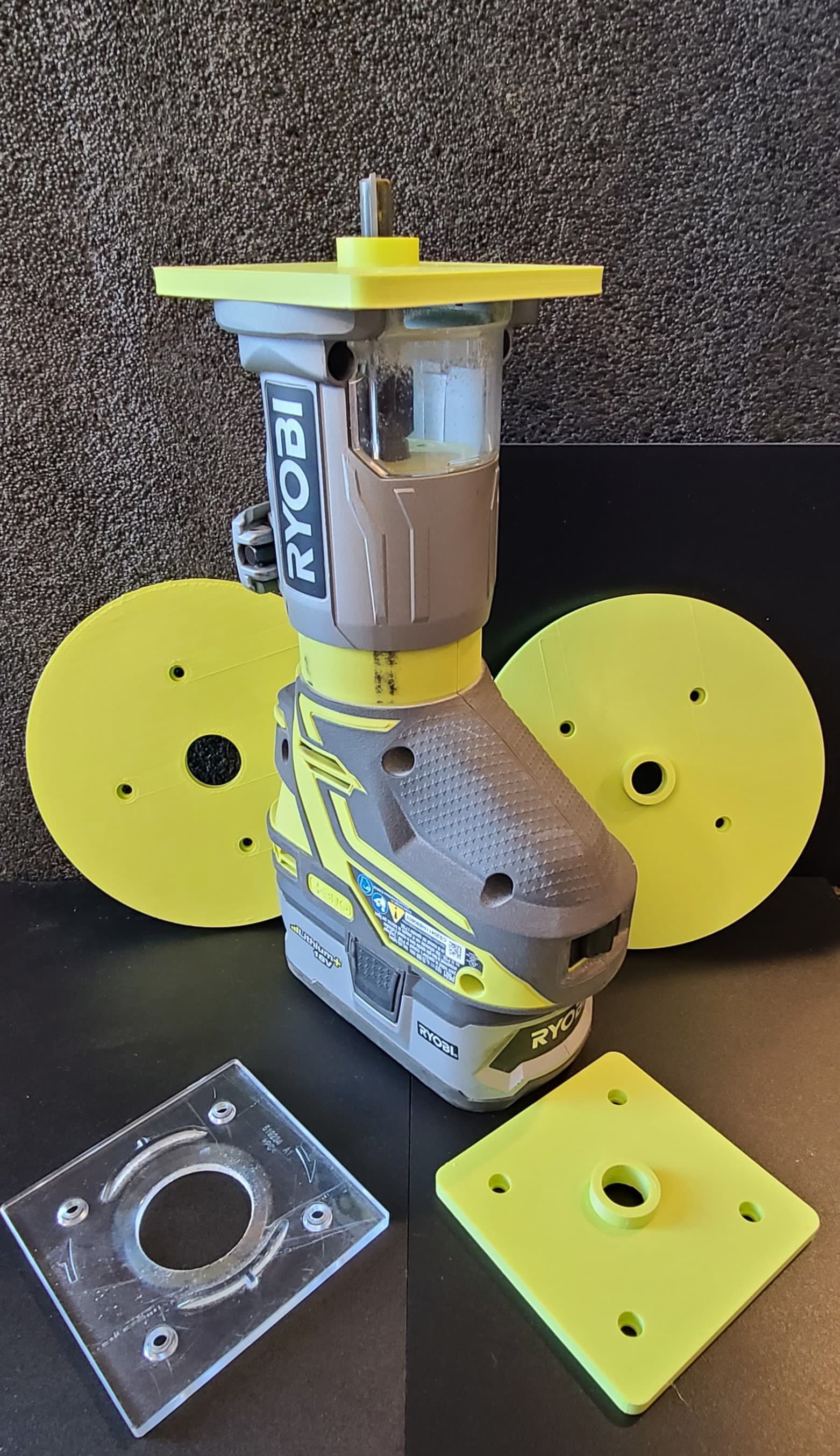 Digital File Ryobi Cordless Router Guide Bushing Plate 3D Print Files