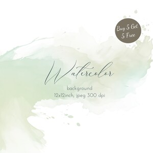 Green Watercolor Background Texture: Abstract Digital Paper (12x12 inch JPEG)