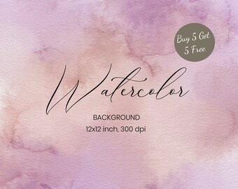 Violet Pink Watercolor Background Texture: Abstract Digital Paper (12x12 inch, 300dpi)