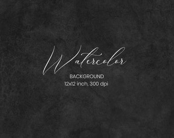 Black Watercolor Texture Background: Abstract Digital Paper (12x12 inch JPEG)