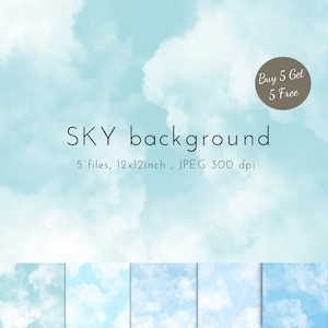 Blue Sky Overlay, Blue Sky, Beach Sky Overlay, Clouds Sky Background Photoshop Overlay JPEG