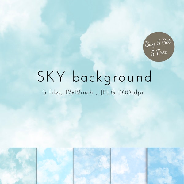 Blue Sky Overlay, Blue Sky, Beach Sky Overlay, Clouds Sky Background Photoshop Overlay JPEG