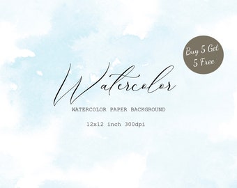 Blue Watercolor Texture Background: Abstract Digital Paper (12x12 inch, JPEG) (Digital Download)
