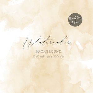 Cappuccino Watercolor Background: Abstract Texture Digital Paper (JPEG, 12x12 inch)