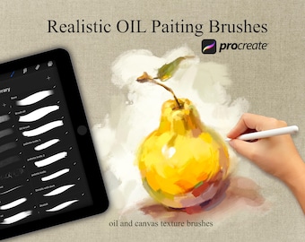 Realistische Ölgemälde Procreate Pinsel: Canvas Texture Kit (Digitaler Download)