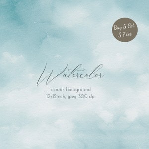 sfondo cielo acquerello, carta digitale Sfondo acquerello blu 12x12 Carta per scrapbooking digitale Design sfondo invito Sfondo