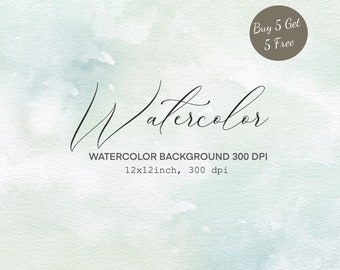 Green Watercolor Texture Background: Abstract Digital Paper (12x12 inch, JPEG) (Digital Download)