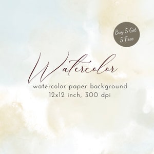 Abstract Watercolor Texture: Blue Beige Digital Paper (12x12 inch, 300dpi) (Digital Download)