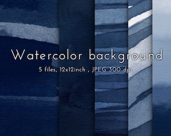 Navy Blue Watercolor Textures Dark Navy Blue Watercolor Paper Digital ...