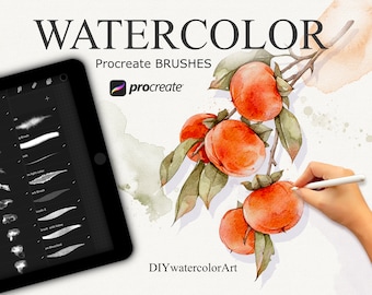 Watercolor Procreate Brushes: Painting Kit with Canvas (Digital Download)