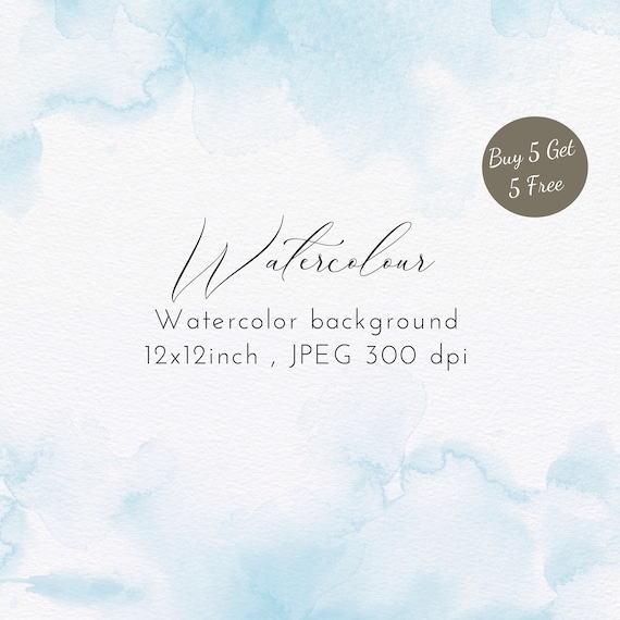 Blue Watercolor Texture Background: Abstract Digital Paper (12x12 inch JPEG)