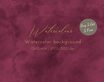 Burgundy Watercolor Background: Dark Red Digital Paper (12x12 inch JPEG) (Digital Download)