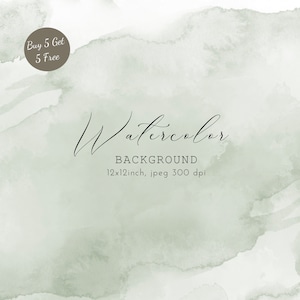 May include: A soft green watercolor background with a subtle texture. The text "Watercolor Background 12x12inch, jpeg 300 dpi" is written in black at the bottom of the image.