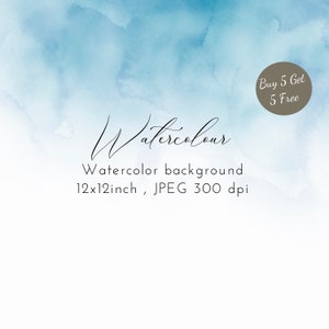 Blue Watercolor Texture Background: Abstract Digital Paper (12x12 inch, JPEG) (Digital Download)