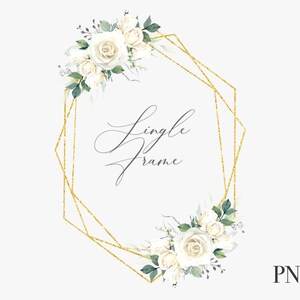 Acquerello Rosa Dorata Cornice Boho - Cornice Per Matrimoni Clipart - Acquerello Boho Corona - Oro Geometria Cornice - Boho Watercolor Bouquet