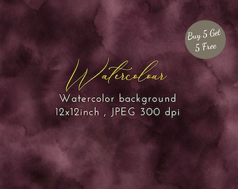 Burgundy Watercolor Background: Dark Red Texture (12x12 inch Digital Paper)