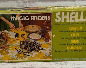 Vintage 1977 MAGIC FINGERS Sheller for Beans and Peas New Old Stock in Original Box with Original Receipt