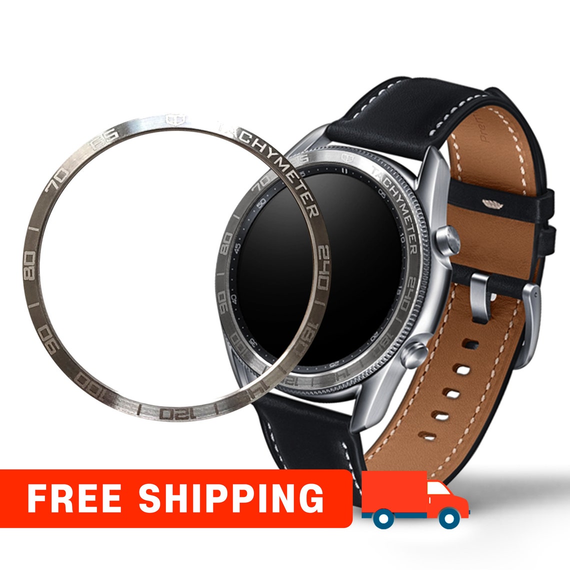 TACHYMETER SILVER BEZEL 45mm / 41mm Galaxy watch stainless Etsy