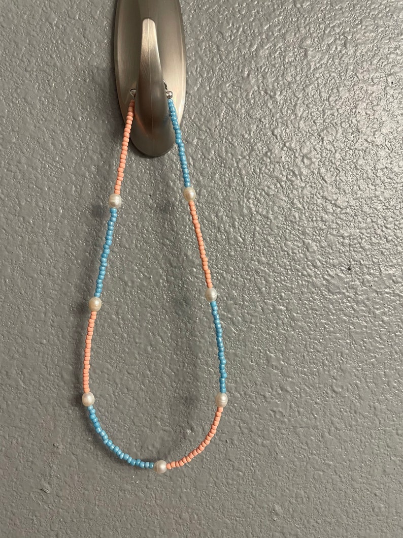 beaded choker in sparkly pink or blue beaded fabric new beaded choker in sparkly pink or blue beaded fabric new