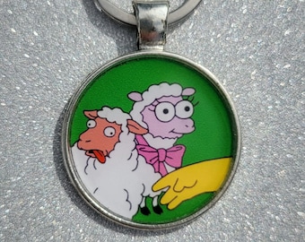 Simpsons Cute Sheep Out of the Way, You! Lisa the Vegetarian Pendant Keychain