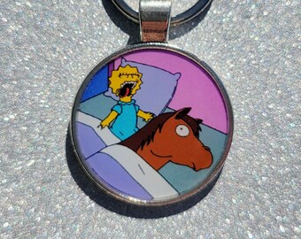 Lisa's Pony Godfather Simpsons Pendant Keychain