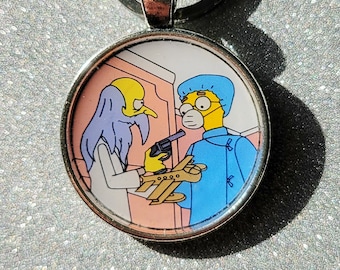 Smithers and Mr. Burns "I Said Hop In" Springfield Pendant Keychain