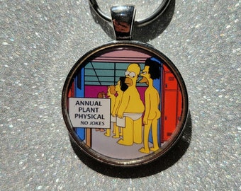 Homer Simpson Lenny Naked Annual Plant Physical No Jokes Keychain Pendant