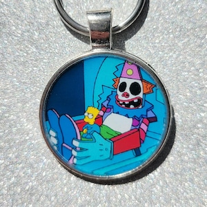 Bart Simpson Can&#39;t Sleep Clown Will Eat Me Pendant Keychain