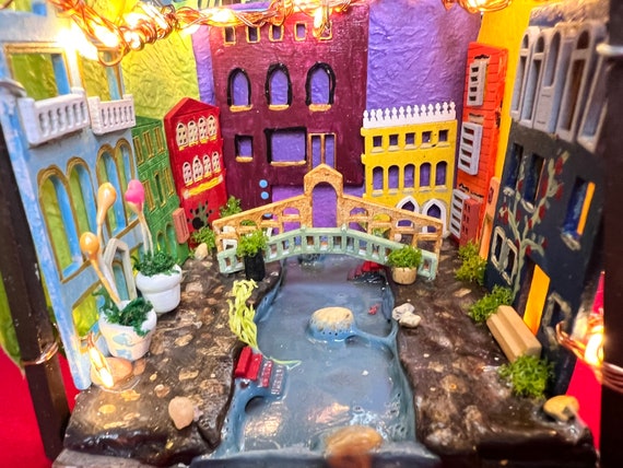 Venice Twilight - European Mini Book Nook Shelf Insert - Diorama