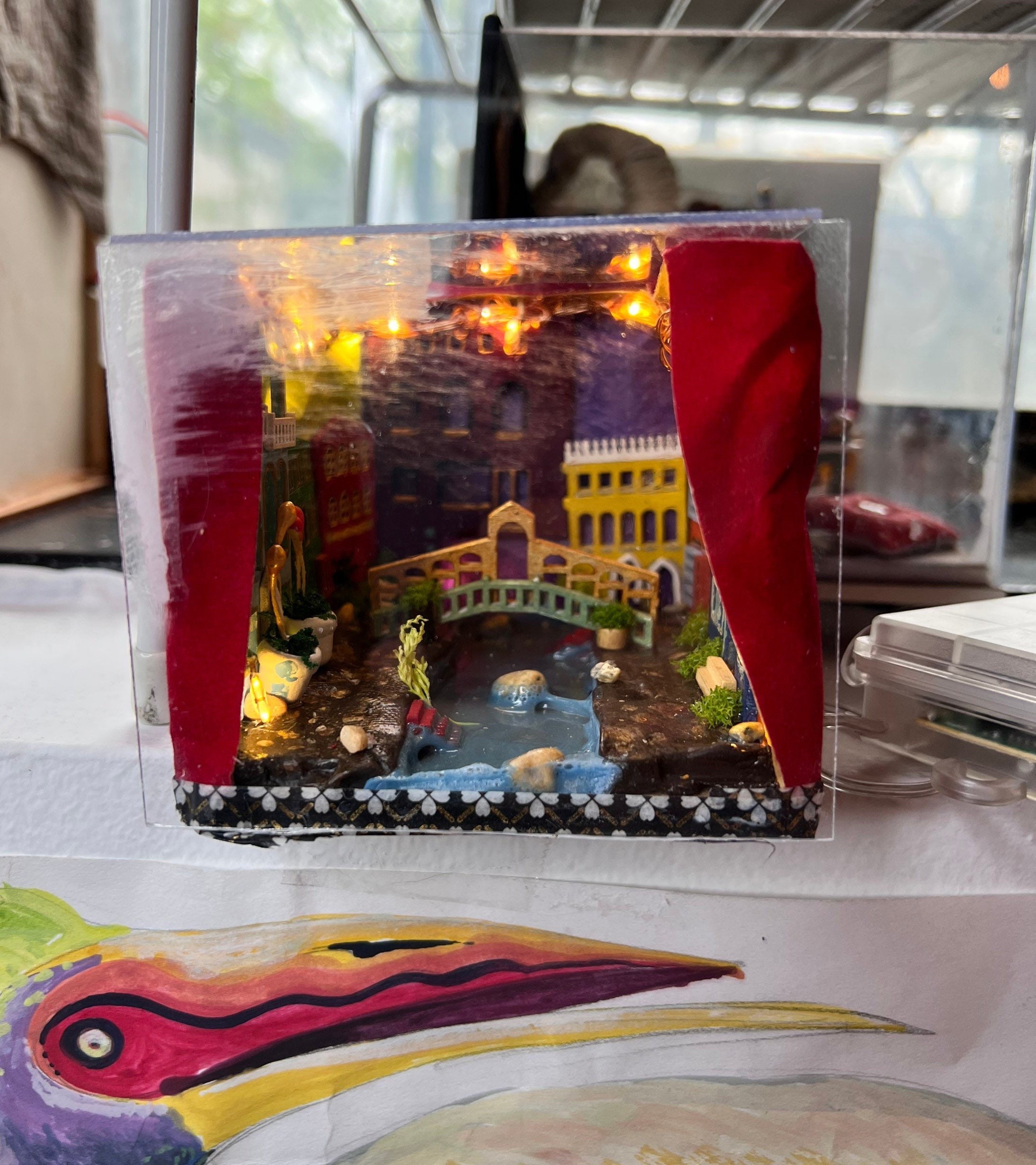 Venice Twilight - European Mini Book Nook Shelf Insert - Diorama