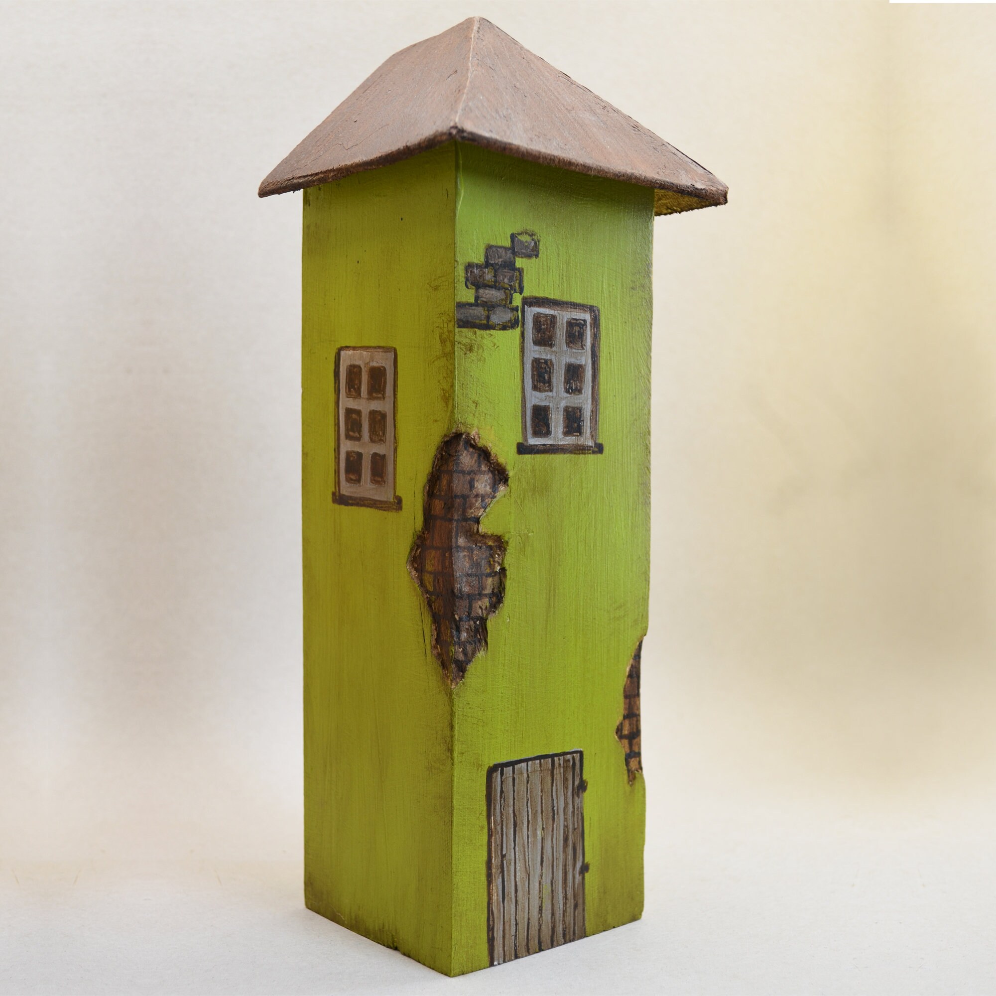 Holz alte Bauernhaus Holzhaus MiniaturHaus Ornament Etsy