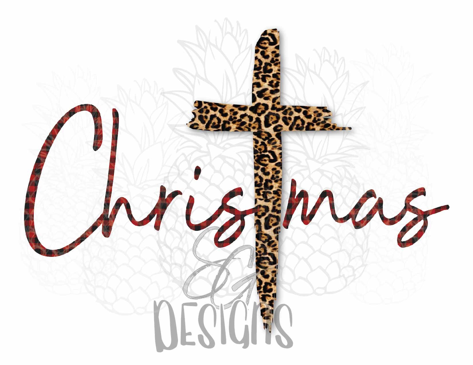 Christmas Cross Digital Download PNG  Etsy