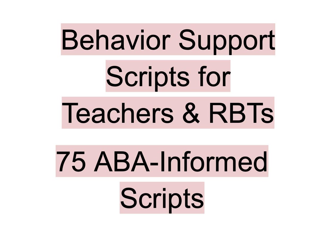 Behavior Support Scripts for Teachers & Rbts | Aba‑informed Redirection ...