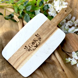 Personalized Marble Wood Charcuterie Board, Personalized Cutting Board Wedding Gift, Housewarming Gift, Bridal Shower Gift, Anniversary Gift