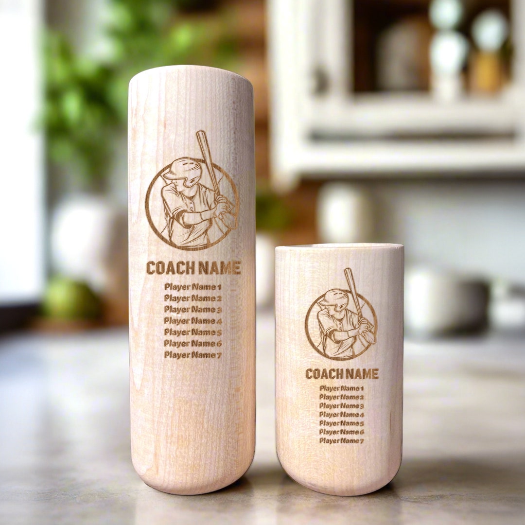 Personalized Engraved Baseball Bat Beer Mug, Custom Baseball Bat Mug