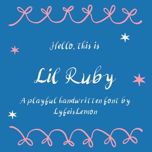 Lil Ruby Handwritten Script Font – Whimsical Cursive Font for Wedding Invitations, Branding, Menus, and Greeting Cards