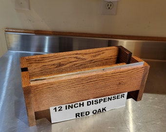12 inch film wrap dispenser in Red Oak