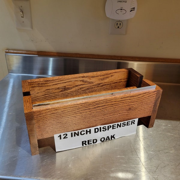 12 inch film wrap dispenser in Red Oak