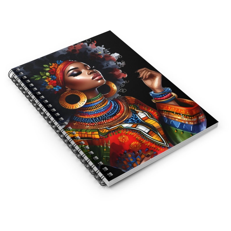 African Princess Spiral Notebook | 6in X 8in | 118 Ruled Line Pages ...