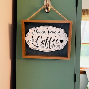 Letrero de café de madera divertido