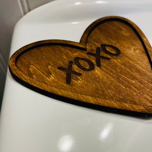 Wood Heart XOXO Trinket Tray