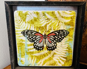Wood Butterfly Sign: Home Decor (6x6)
