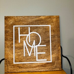 Wood Modern Home Sign