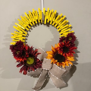 Clothespin Sunflower Wreath